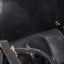 Pre Owned Bvlgari Black Leather Pleated Twit Tote
