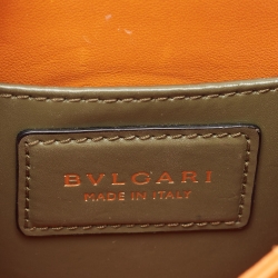 Bvlgari Fatigue Green Leather Small Crystal Embellished Serpenti Forever Top Handle Bag