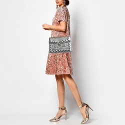 Pre Owned Bvlgari Gold Quilted Scaglie Leather Medium Serpenti Forever Shoulder Bag