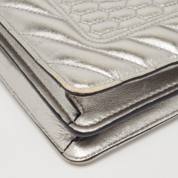 Pre Owned Bvlgari Gold Quilted Scaglie Leather Medium Serpenti Forever Shoulder Bag