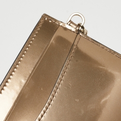 Pre Owned Bvlgari Metallic Gold Leather Serpenti Forever Card Holder