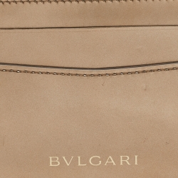 Pre Owned Bvlgari Metallic Gold Leather Serpenti Forever Card Holder