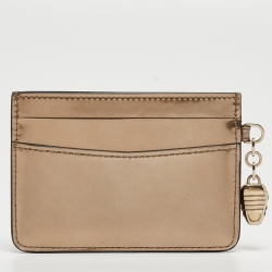 Pre Owned Bvlgari Metallic Gold Leather Serpenti Forever Card Holder