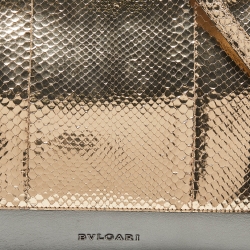 Bvlgari Gold/Grey Python and Leather Serpenti Scaglie Tote
