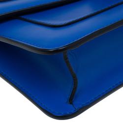 Pre Owned Bvlgari Blue Calfskin Leather Small Serpenti Forever Shoulder Bag