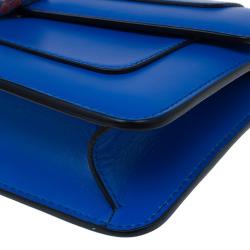 Pre Owned Bvlgari Blue Calfskin Leather Small Serpenti Forever Shoulder Bag