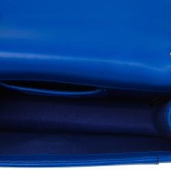 Pre Owned Bvlgari Blue Calfskin Leather Small Serpenti Forever Shoulder Bag