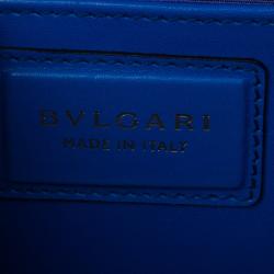 Pre Owned Bvlgari Blue Calfskin Leather Small Serpenti Forever Shoulder Bag
