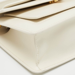 Pre Owned Bvlgari X Alexander Wang White Leather Serpenti Forever Belt Bag