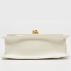 Pre Owned Bvlgari X Alexander Wang White Leather Serpenti Forever Belt Bag