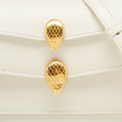 Pre Owned Bvlgari X Alexander Wang White Leather Serpenti Forever Belt Bag