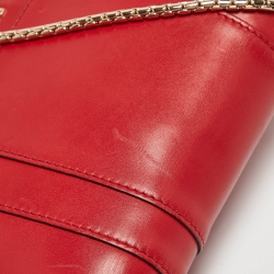 Pre Owned Bvlgari Red Leather Small Serpenti Forever Shoulder Bag