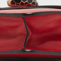 Pre Owned Bvlgari Red Leather Small Serpenti Forever Shoulder Bag
