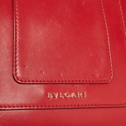 Pre Owned Bvlgari Red Leather Small Serpenti Forever Shoulder Bag