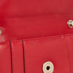 Pre Owned Bvlgari Red Leather Small Serpenti Forever Shoulder Bag