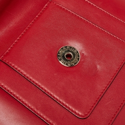 Pre Owned Bvlgari Red Leather Small Serpenti Forever Shoulder Bag