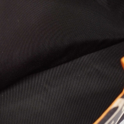 Pre Owned Bvlgari Black/Orange Printed Fabric and Leather Small Tote
