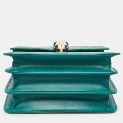 Bvlgari Green Stingray and Leather Small Serpenti Forever Top Handle Bag