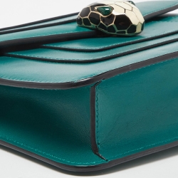 Bvlgari Green Leather Small Serpenti Forever Shoulder Bag