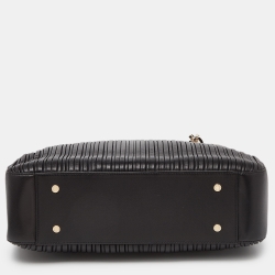 Pre Owned Bvlgari Black Nappa Leather Monte Plisse Shopper Tote