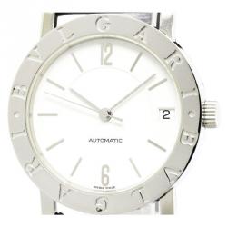 Bvlgari White Stainless Steel Bvlgari Bvlgari Women's Wristwatch 33MM