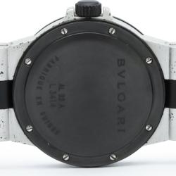 Bvlgari White Rubber and Aluminum Diagono Women's Wristwatch 32MM