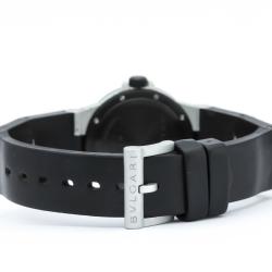 Bvlgari White Rubber and Aluminum Diagono Women's Wristwatch 32MM