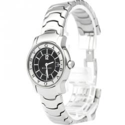 Bvlgari Black Stainless Steel Solotempo Women's Wristwatch 29MM
