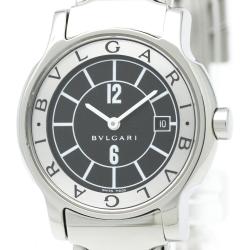 Bvlgari Black Stainless Steel Solotempo Women's Wristwatch 29MM