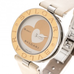 Bvlgari White 18K Rose Gold Stainless Steel B.Zero 1 Women's Wristwatch 35MM