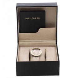 Bvlgari White 18K Rose Gold Stainless Steel B.Zero 1 Women's Wristwatch 35MM