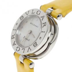 Pre Owned Bvlgari White Stainless Steel Bzero Women's Wristwatch 34MM