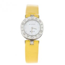 Pre Owned Bvlgari White Stainless Steel Bzero Women's Wristwatch 34MM