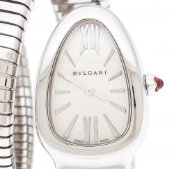 Bvlgari Silver Stainless Steel Serpenti Tubogas SP 35 S Women's Wristwatch 23 mm