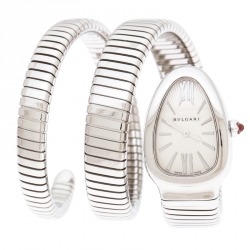 Bvlgari Silver Stainless Steel Serpenti Tubogas SP 35 S Women's Wristwatch 23 mm