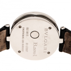 Bvlgari Black Dial With Heart Motif Inlay Stainless Steel B.Zero1 BZ30S Women's Wristwatch 30 mm