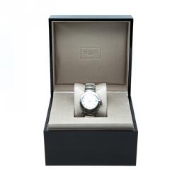 Bvlgari White Mother Of Pearl & Steel Lvcea Diamond Women's Watch 33MM