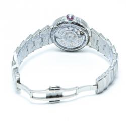 Bvlgari White Mother Of Pearl & Steel Lvcea Diamond Women's Watch 33MM