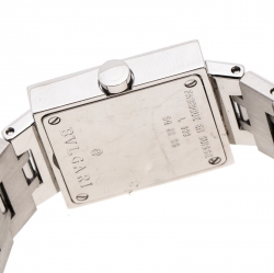 Bvlgari Black Stainless Steel Quadrato SQ22SS Women's Wristwatch 22 MM