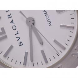 Bvlgari White Stainless Steel Diagono LCV29S Women's Wristwatch 29 MM