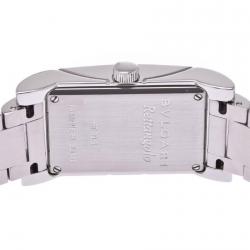 Bvlgari White Stainless Steel Retangoro Women's Wristwatch 21 Ã 39 MM 
