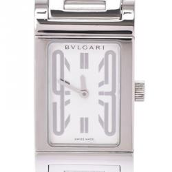Bvlgari White Stainless Steel Retangoro Women's Wristwatch 21 Ã 39 MM 