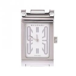 Bvlgari White Stainless Steel Retangoro Women's Wristwatch 21 Ã 39 MM 