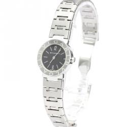 Pre Owned Bvlgari Black Stainless Steel Quartz Bb23Ss Women's Wristwatch 22MM