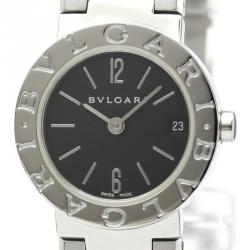 Pre Owned Bvlgari Black Stainless Steel Quartz Bb23Ss Women's Wristwatch 22MM