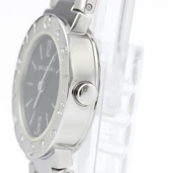 Pre Owned Bvlgari Black Stainless Steel Quartz Bb23Ss Women's Wristwatch 22MM