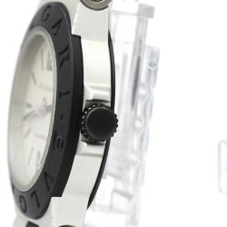 Pre Owned Bvlgari White Aluminum Rubber Quartz Al32Ta Women's Wristwatch 32 MM