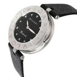 Bvlgari Black Stainless Steel and Leather B Zero 1 BZ 30S Women's Wristwatch 30MM