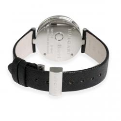 Bvlgari Black Stainless Steel and Leather B Zero 1 BZ 30S Women's Wristwatch 30MM