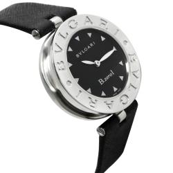 Bvlgari Black Stainless Steel and Leather B Zero 1 BZ 30S Women's Wristwatch 30MM